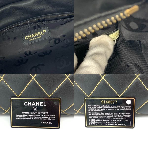 1240002224232 6 CHANEL tote bag 9148977 black calfskin wild stitch bag