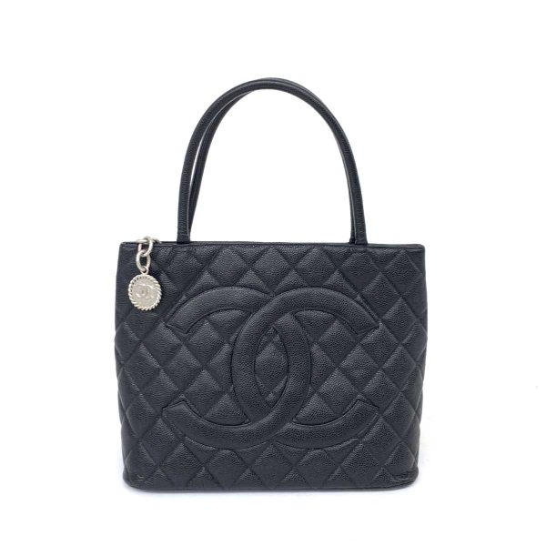 1240002224244 1 CHANEL tote Black caviar skin Cocomark Matelasse bag