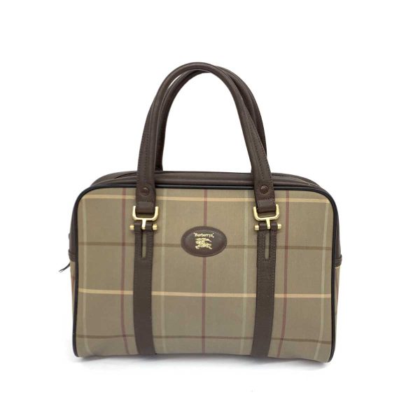 1240002226122 1 Burberry Handbag Brown Nova Check Pattern Bag