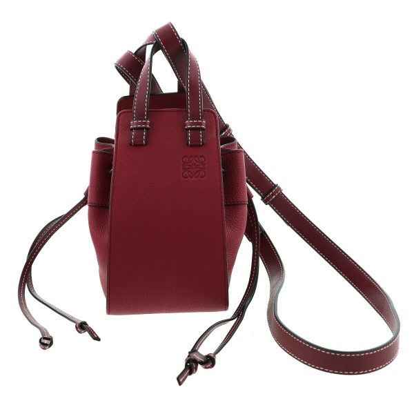 1240004023228 1 Loewe Hammock Drawstring Mini Shoulder Bag Wine Red