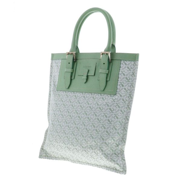 1240005025460 2 Loewe Road Line Anagram Tote Bag Green