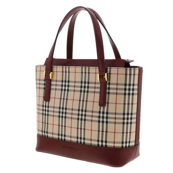 1240005026270 2 Burberry Handbag Nova Check Red Beige