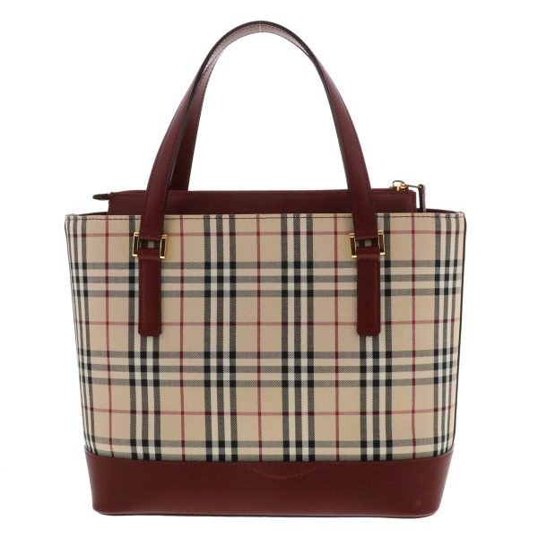 1240005026270 4 Burberry Handbag Nova Check Red Beige