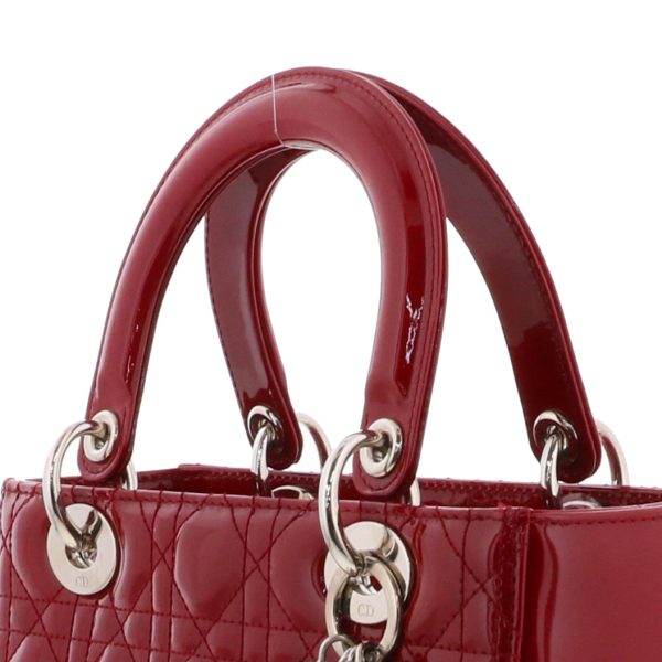 1240005027790 3 Christian Dior Cannage Patent 2Way Handbag Red