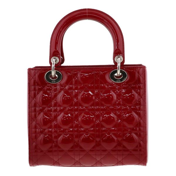 1240005027790 4 Christian Dior Cannage Patent 2Way Handbag Red