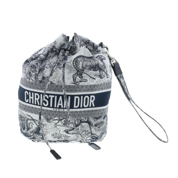 1240007020052 1 Christian Dior Towle Dou Ju Drawstring Bag Blue