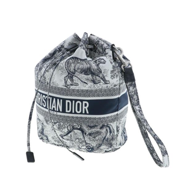 1240007020052 2 Christian Dior Towle Dou Ju Drawstring Bag Blue