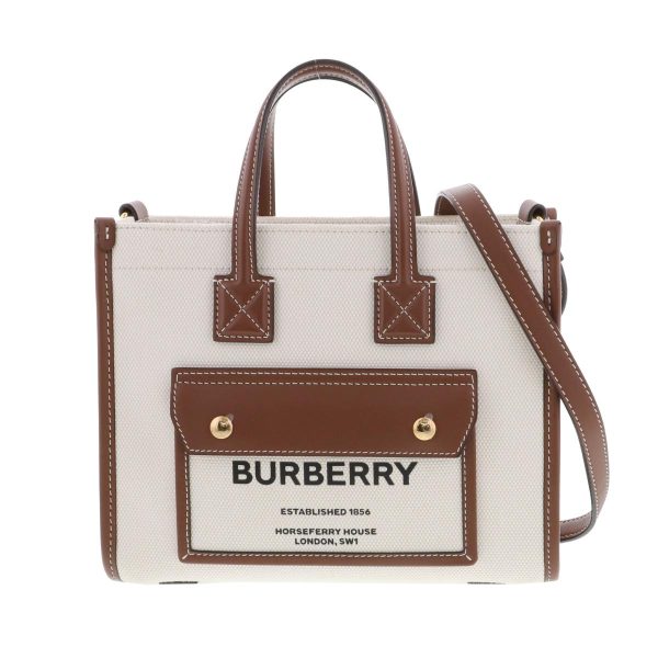 1240007027638 1 Burberry Mini Freya Tote Bag Brown