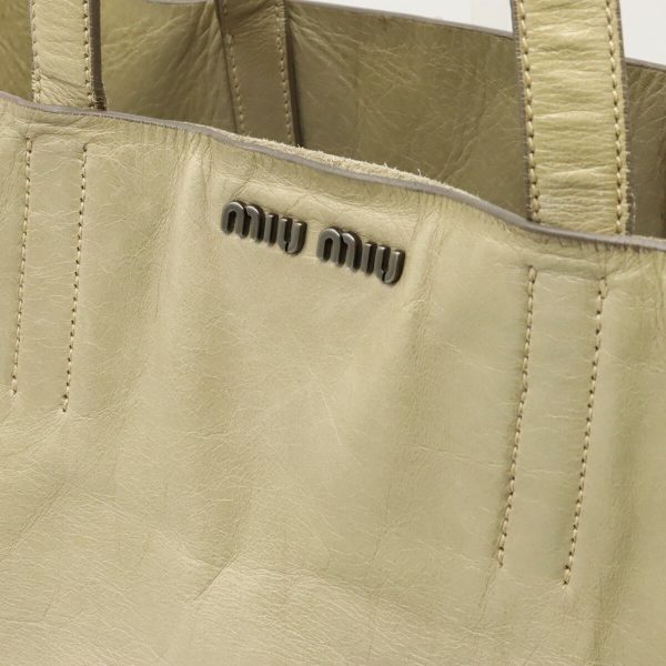 12400271 7 Miu Miu Tote Bag Large Tote Shoulder Bag Khaki Beige