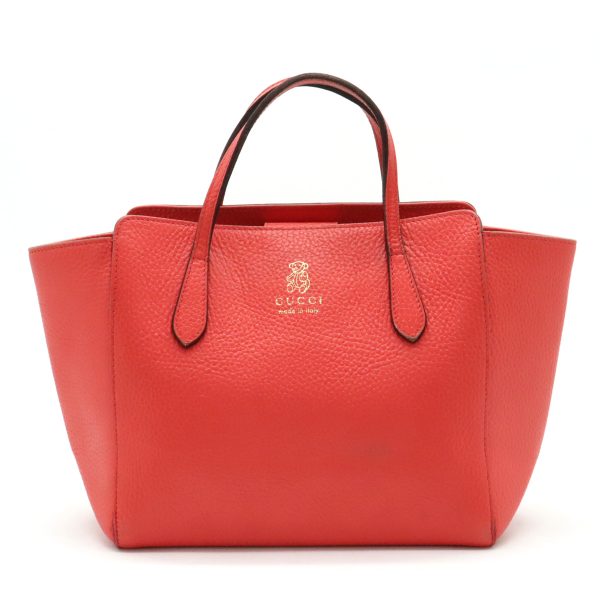 12400698 1 GUCCI Swing Tote Bag Mini Tote Handbag Orange Pink