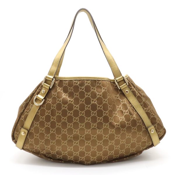 12400702 1 GUCCI GG Abbey Tote Shoulder Bag Metallic Brown