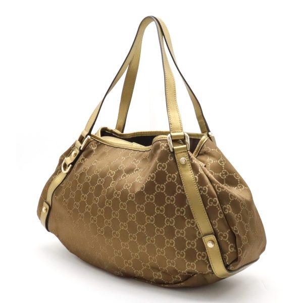 12400702 2 GUCCI GG Abbey Tote Shoulder Bag Metallic Brown