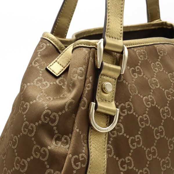 12400702 6 GUCCI GG Abbey Tote Shoulder Bag Metallic Brown