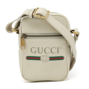 12410120 1 Gucci GG Supreme Canvas Shoulder Bag Beige Brown