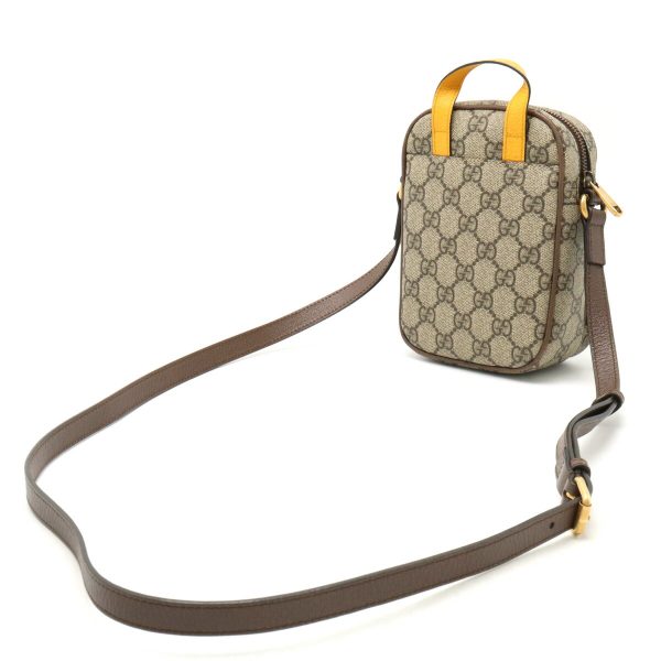 12410944 2 GUCCI Neo GG Supreme Shoulder Bag Pochette Khaki Brown