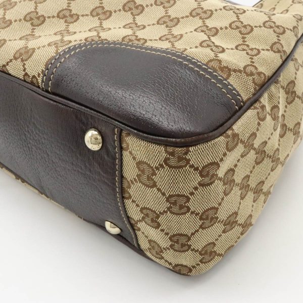 12420152 3 GUCCI GG Princy Line Ribbon Shoulder Bag Khaki Brown