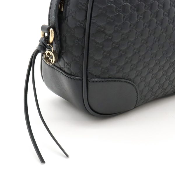 12420561 9 GUCCI Micro Guccisima Shoulder Bag Crossbody Pochette Black