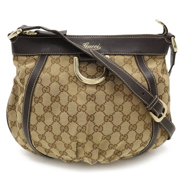 12420737 1 GUCCI GG Abbey Shoulder Bag Crossbody Khaki Beige Brown