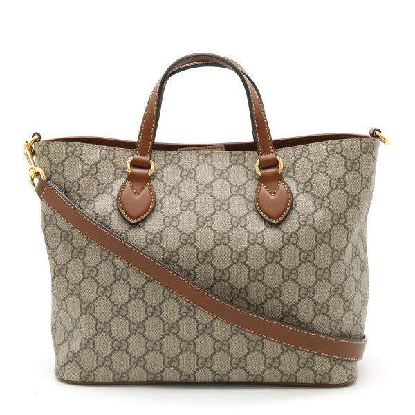 12430318 1 GUCCI GG Supreme handbag tote bag 2WAY shoulder bag beige