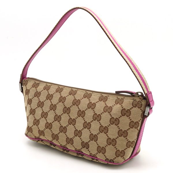 12430399 2 GUCCI GG Pouch Sub Bag Multi Pouch Khaki Beige Sherry Line Purple