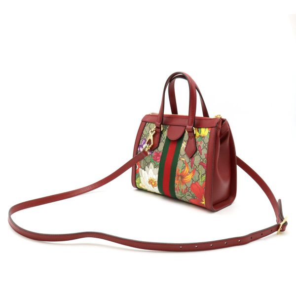 12430642 2 GUCCI Ophidia GG Flora 2WAY Shoulder Bag Red