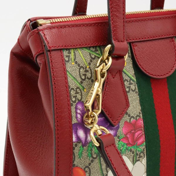 12430642 8 GUCCI Ophidia GG Flora 2WAY Shoulder Bag Red