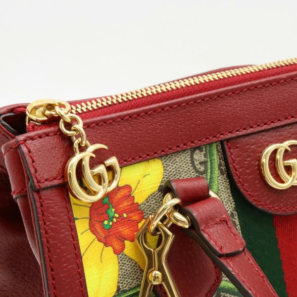 12430642 9 GUCCI Ophidia GG Flora 2WAY Shoulder Bag Red