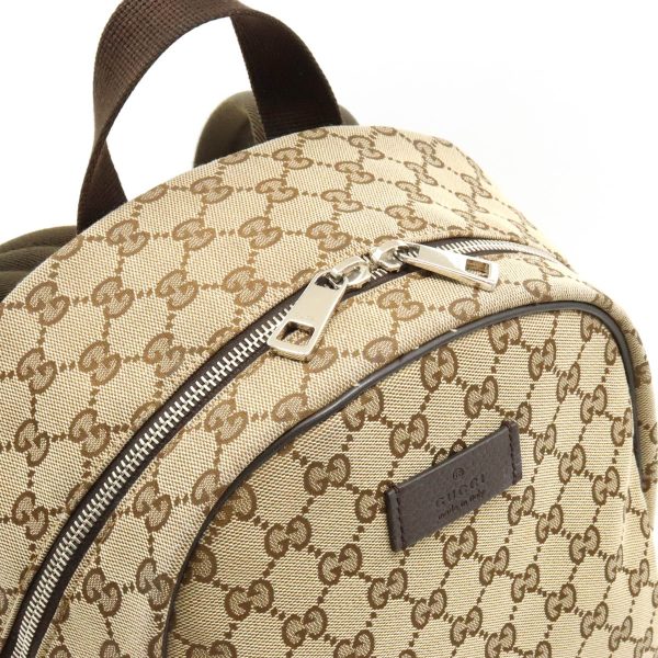 12450127 4 GUCCI GG Rucksack Backpack Daypack Khaki Beige Brown