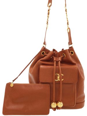 1322107200015 Fendi Zucca Pattern Canvas Bucket Shoulder Bag Brown