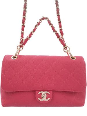 1332030950017 Chanel Round Flap Bag Lambskin 2way Chain Shoulder Bag Top Handle Coco Mark Pink