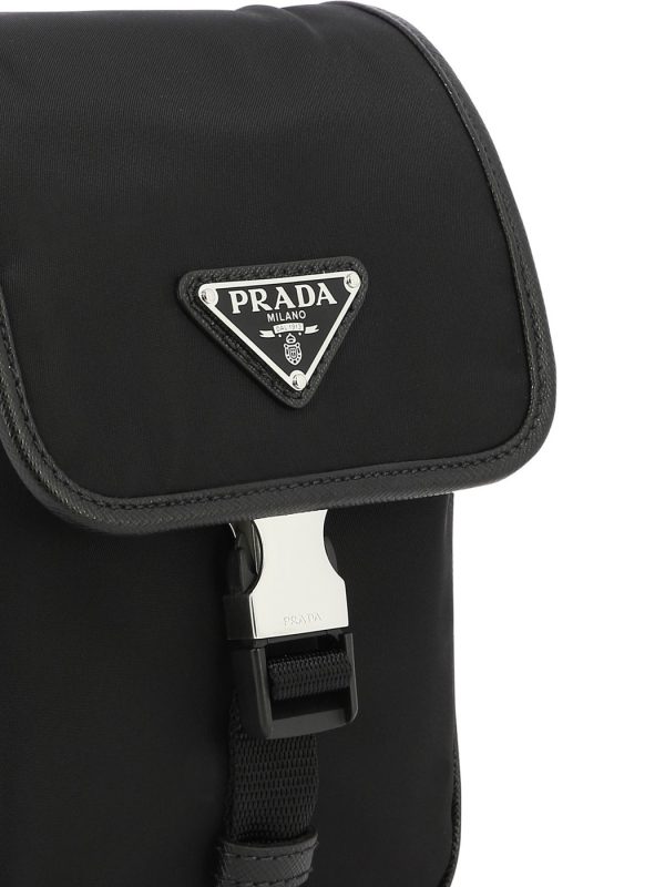 137badbaeacd55e vi 4 Prada Re Nylon Saffiano Shoulder Bag Black