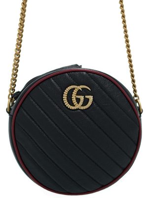 1620211630019 Gucci Gg Pattern Nylon Shoulder Bag Black