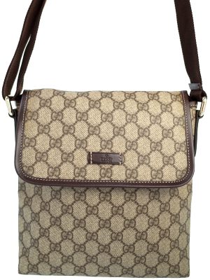 1720221640012 Celine Macadam Pattern Canvas Shoulder Handbag Brown