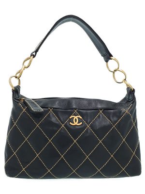 1723351290010 Chanel Decacoco Cocomark Bicolore Chain Shoulder Bag Black