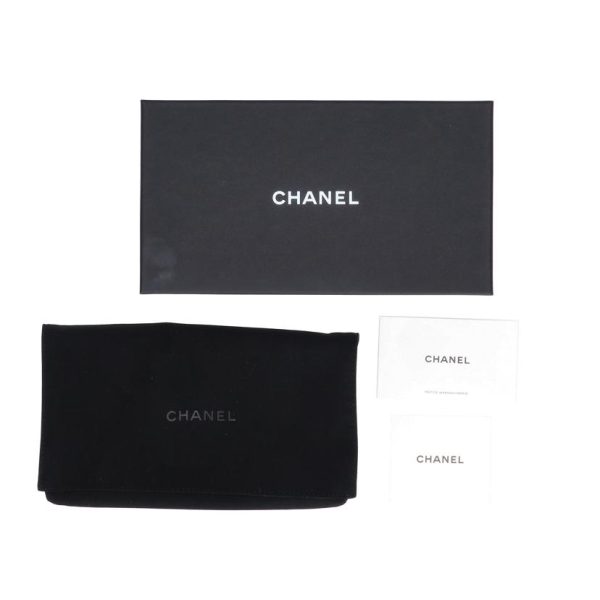 17663 6 CHANEL Caviar skin Camellia long chain shoulder Wallet