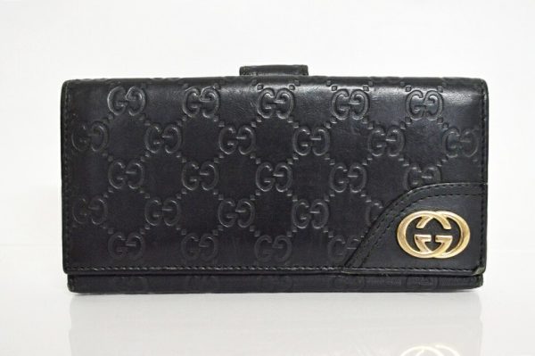 181593 Gucci Guccisima Long Wallet Black