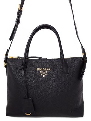 1820159740010 Prada Handbag Saffiano Leather Black