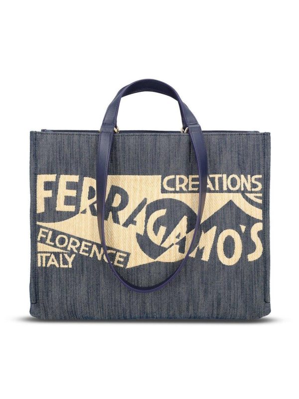 1c83e99e8cc1ac5 ia 1 Ferragamo Autumn Winter Tote Denim Naturale Midnight