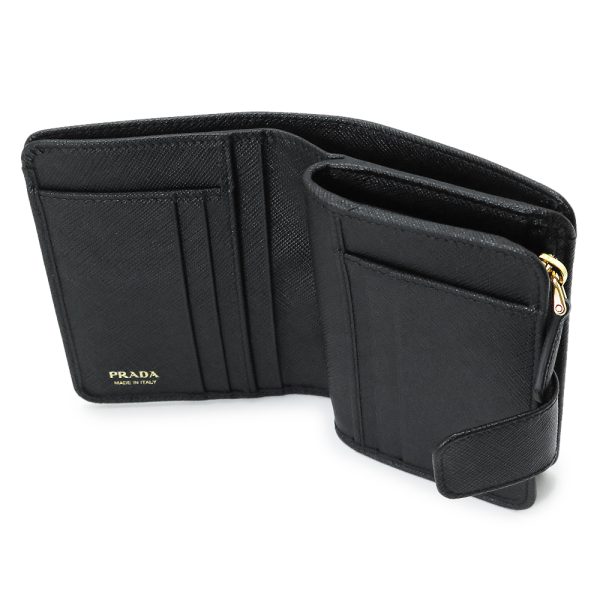 1ml018 qhh f0002 4 Prada Wallet Saffiano Black Nero