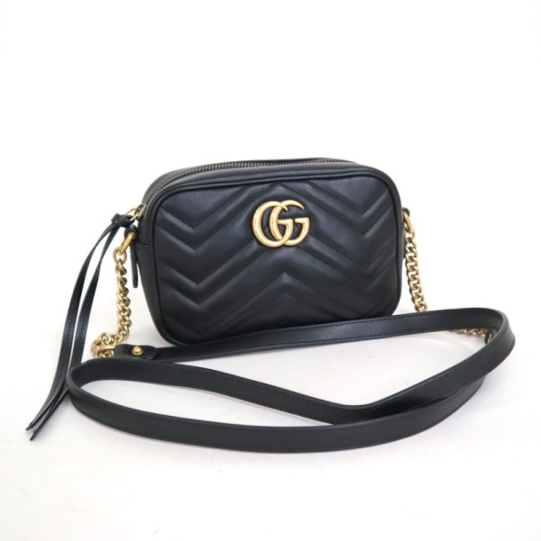 2000097256200021 1 GUCCI shoulder bag GG Marmont shoulder bag black