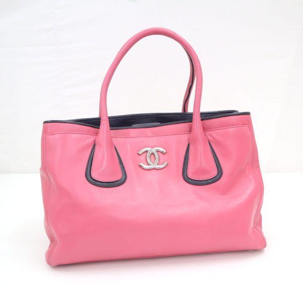 2000110256000002 1 CHANEL Executive Line Coco Mark Tote Bag Pink Black