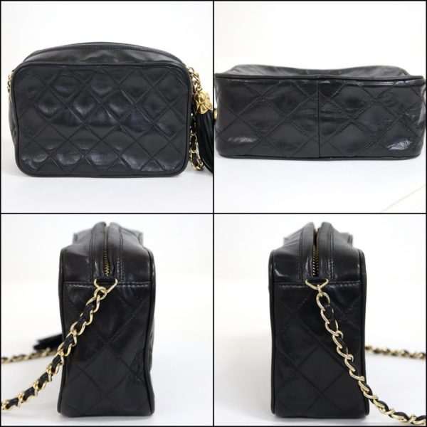 2000111255000218 2 CHANEL Matelasse Chain Shoulder Lambskin Black