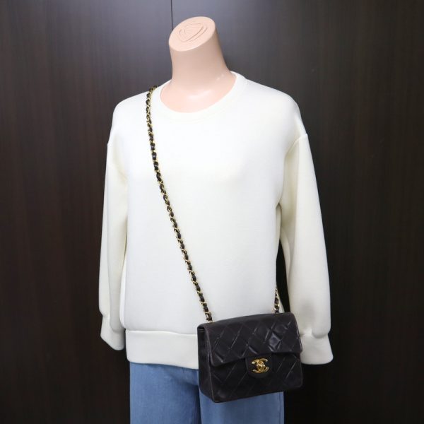 2000111255000278 8 CHANEL Mini Matelasse Chain Shoulder Bag Lambskin Black