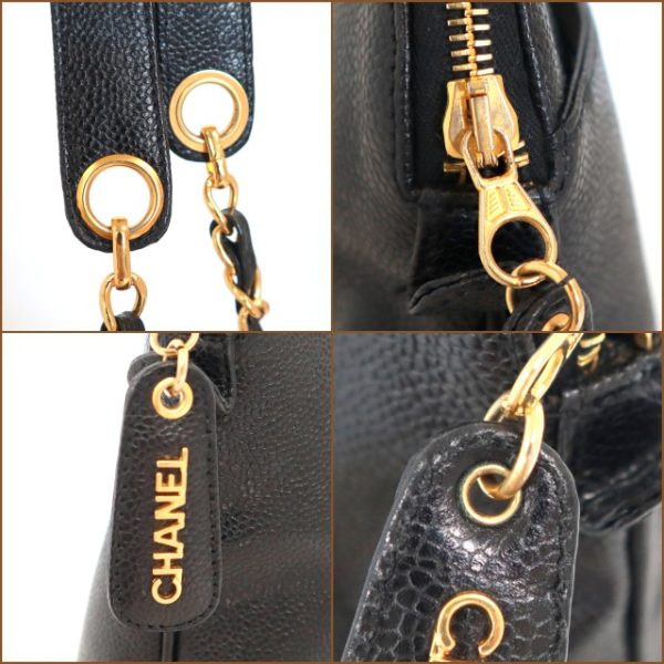 2000111256100081 5 CHANEL Triple Coco Chain Shoulder Bag Caviar Skin Black