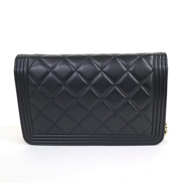 2000111256100115 2 CHANEL Chain Wallet Boy Chanel Black Lambskin