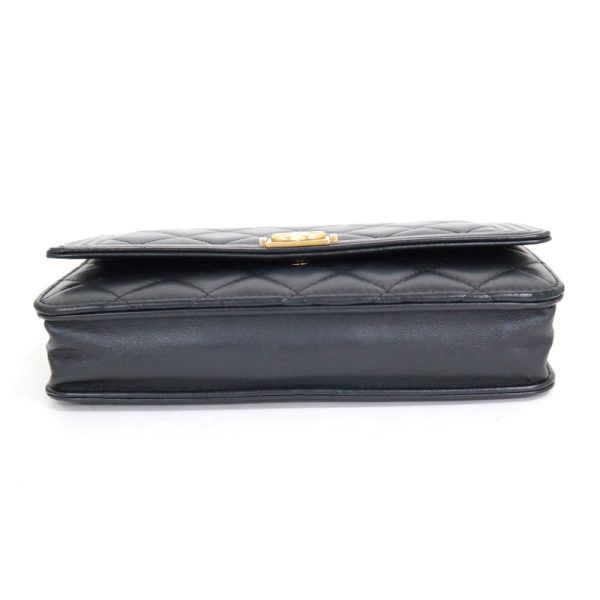 2000111256100115 5 CHANEL Chain Wallet Boy Chanel Black Lambskin