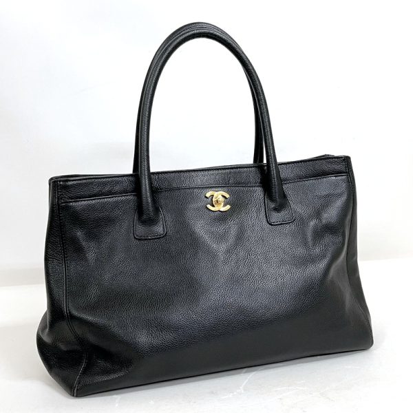 2000111256100117 1 CHANEL Executive Tote Bag Caviar Skin Black