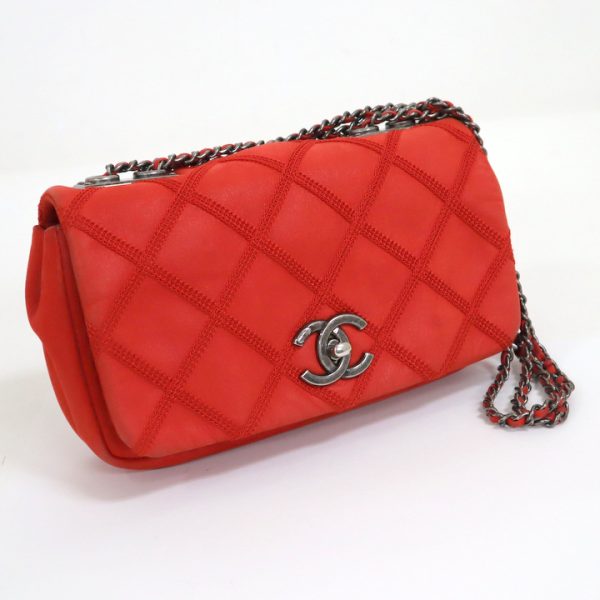 2000111256300112 1 CHANEL shoulder bag W chain antique red