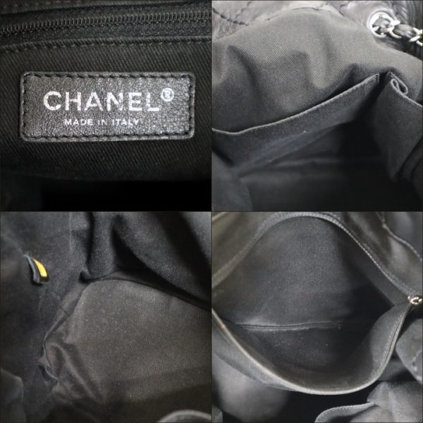 2000111256300121 10 CHANEL chain shoulder bag drawstring black leather