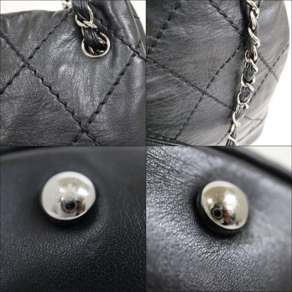 2000111256300121 5 CHANEL chain shoulder bag drawstring black leather